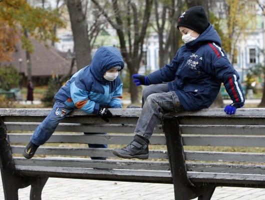 Momentka z parku v ukrajinskm Kyjev.