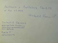Svatopluk Karásek - souhlas s Chartou 77